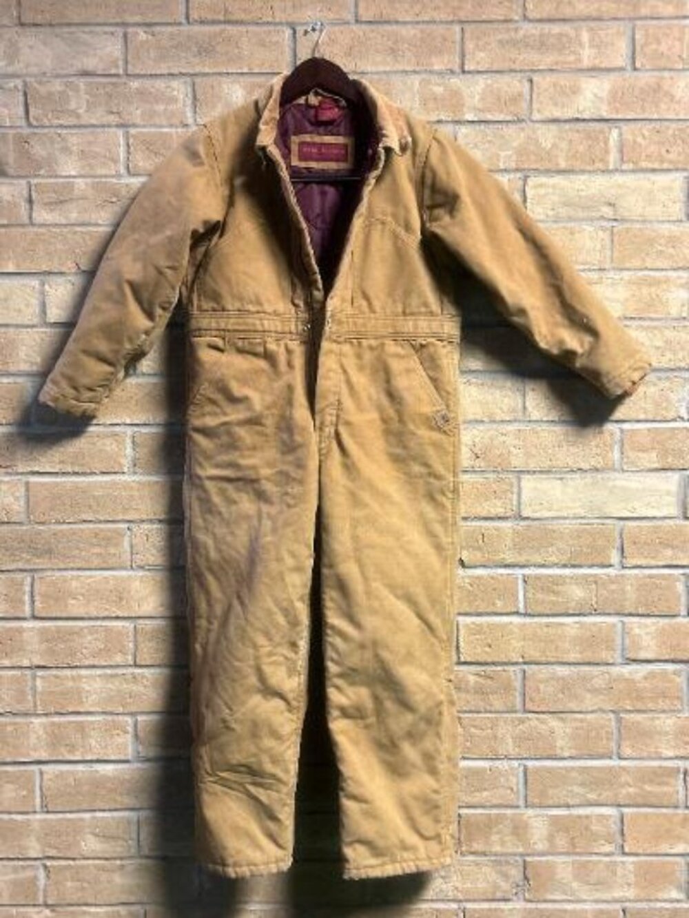 Real Ranch Lined Canvas Duck Coveralls Quilt-Lined Insulated Snap Zip Leg Size M